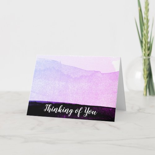  Abstract Watercolor Purple Black Lavender Pink Card