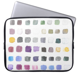 Abstract Watercolor Purple Green Gray Laptop Sleeve
