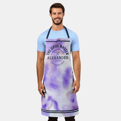 Abstract Watercolor Purple Grill Master Tie_Dye  Apron