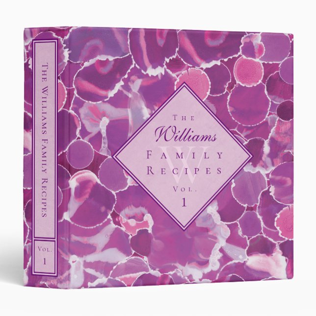 Abstract Watercolor Purple Lavender Recipe Binder (Front/Spine)