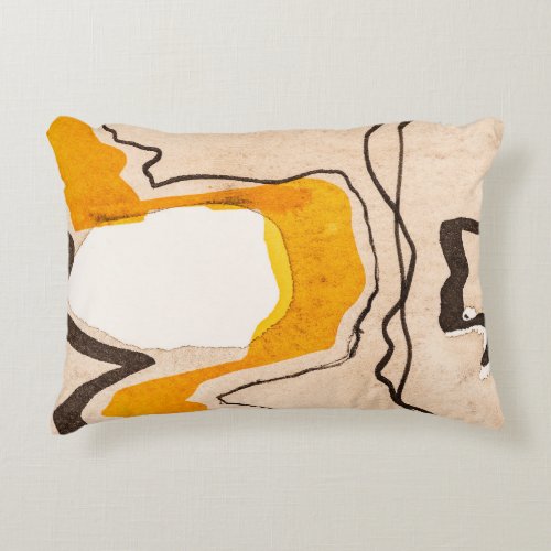 Abstract watercolor ribbon meandering pattern accent pillow