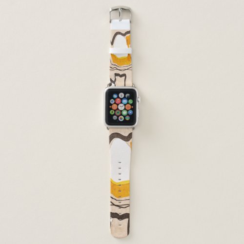 Abstract watercolor ribbon meandering pattern apple watch band