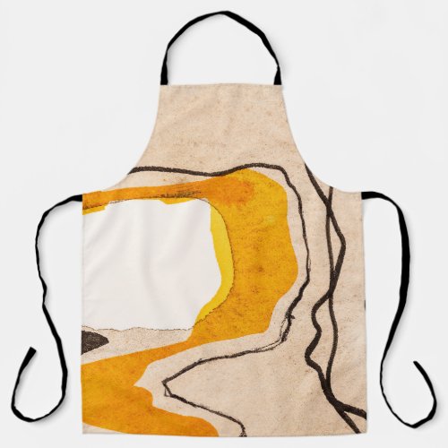Abstract watercolor ribbon meandering pattern apron