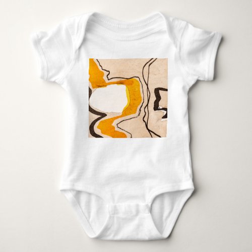 Abstract watercolor ribbon meandering pattern baby bodysuit