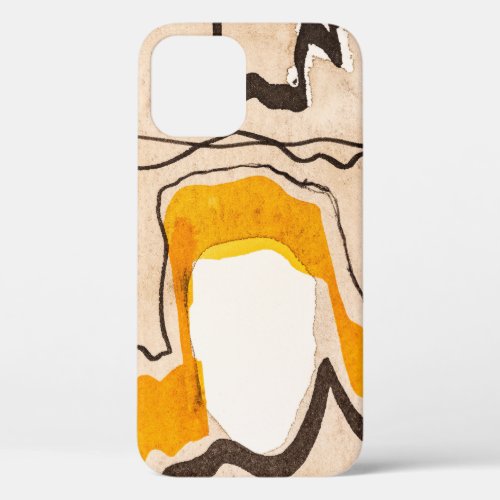Abstract watercolor ribbon meandering pattern iPhone 12 case