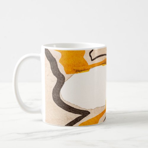 Abstract watercolor ribbon meandering pattern coffee mug