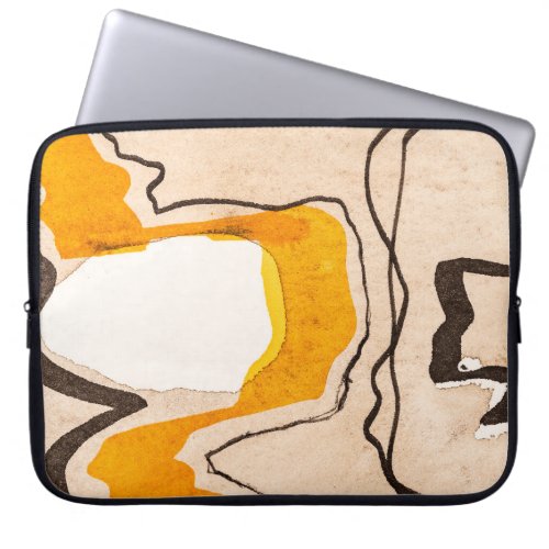 Abstract watercolor ribbon meandering pattern laptop sleeve