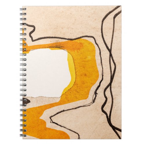 Abstract watercolor ribbon meandering pattern notebook