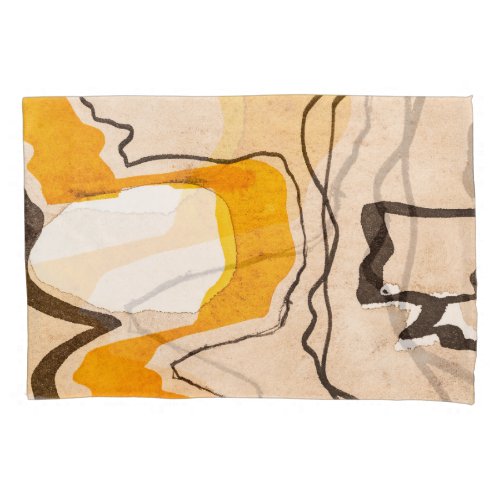 Abstract watercolor ribbon meandering pattern pillow case