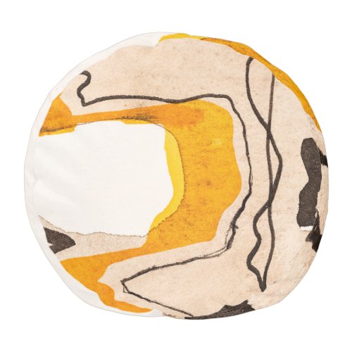 Abstract watercolor ribbon meandering pattern pouf