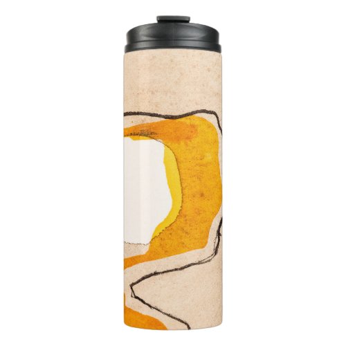 Abstract watercolor ribbon meandering pattern thermal tumbler