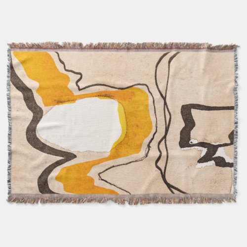 Abstract watercolor ribbon meandering pattern throw blanket