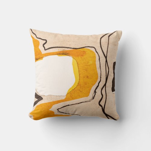 Abstract watercolor ribbon meandering pattern throw pillow