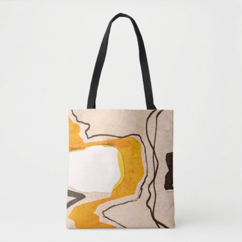 Abstract watercolor ribbon meandering pattern tote bag