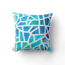 Abstract Watercolor Sea Glass Turquoise Blue