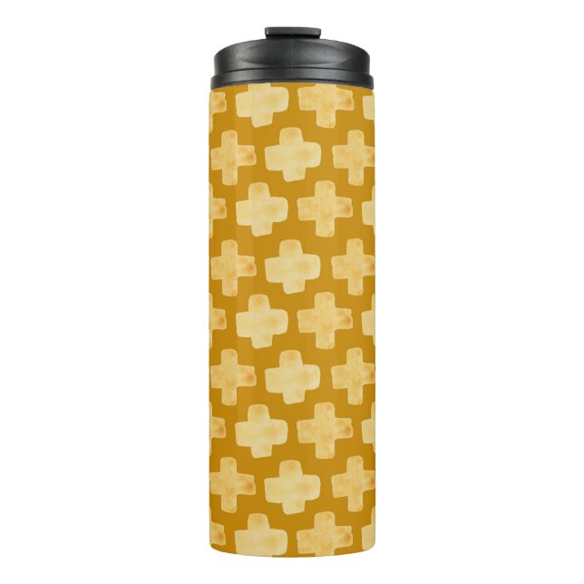 Abstract watercolor seamless pattern, handdrawn il thermal tumbler (Front)