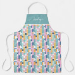Abstract Watercolor Shape Pattern Apron
