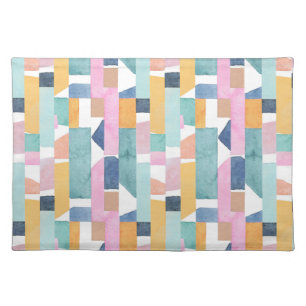 Abstract Watercolor Shape Pattern Cloth Placemat