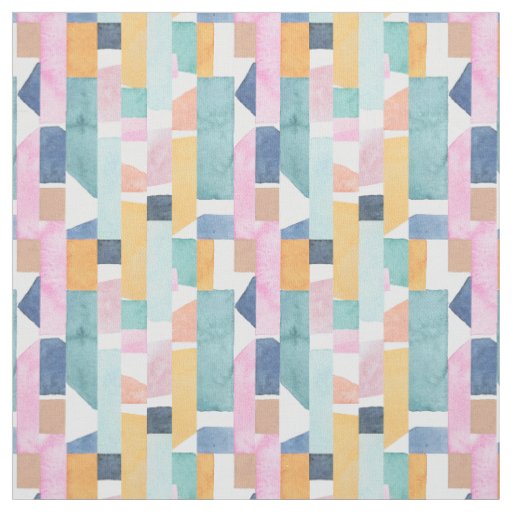 Abstract Watercolor Shape Pattern Fabric