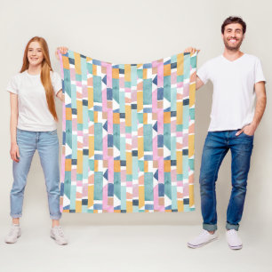 Abstract Watercolor Shape Pattern Fleece Blanket