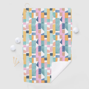 Abstract Watercolor Shape Pattern Golf Towel