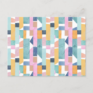 Abstract Watercolor Shape Pattern Holiday Postcard