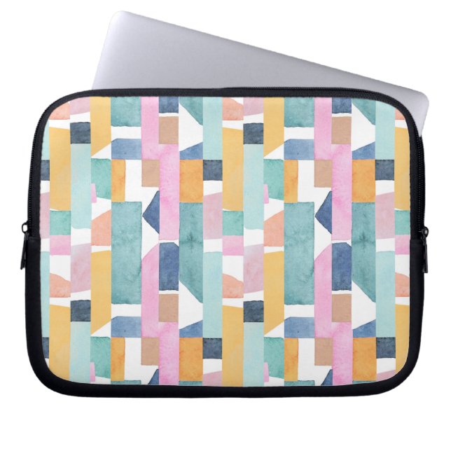 Abstract Watercolor Shape Pattern Laptop Sleeve (Front)