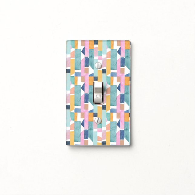 Abstract Watercolor Shape Pattern Light Switch Cover (In Situ)