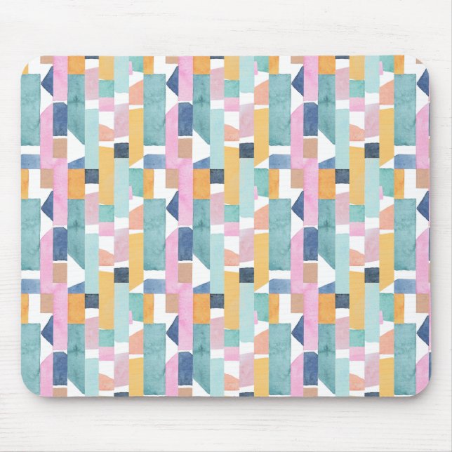 Abstract Watercolor Shape Pattern Mouse Pad (Front)
