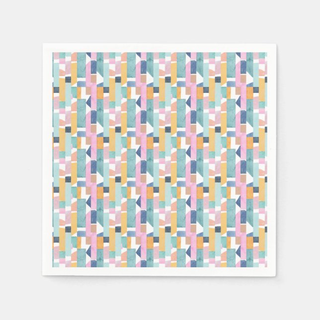 Abstract Watercolor Shape Pattern Napkins (Front)