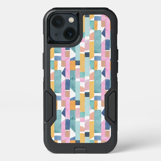 Abstract Watercolor Shape Pattern Otterbox iPhone Case (Back)