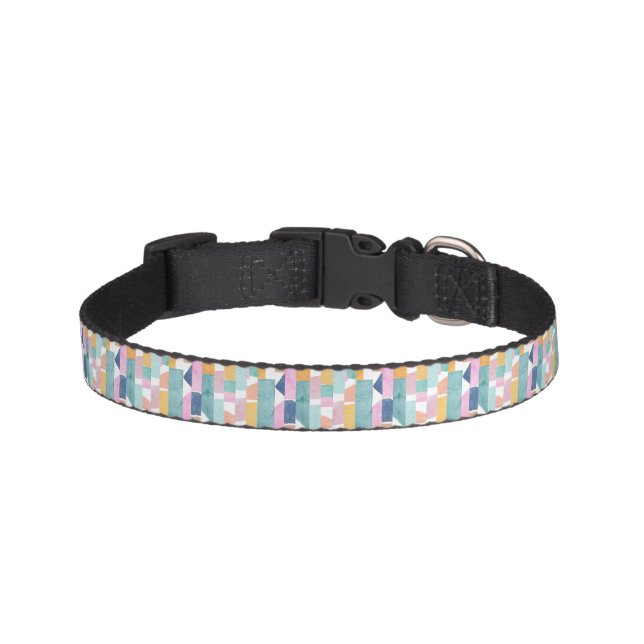 Abstract Watercolor Shape Pattern Pet Collar (Front)