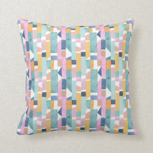 Abstract Watercolor Shape Pattern Throw Pillow