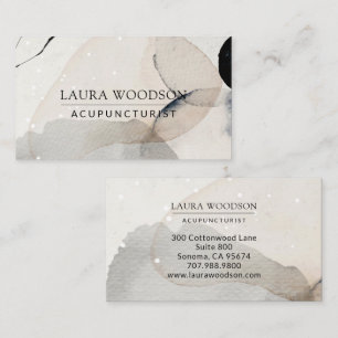 Abstract Watercolor Shapes Acupuncturist Business Card