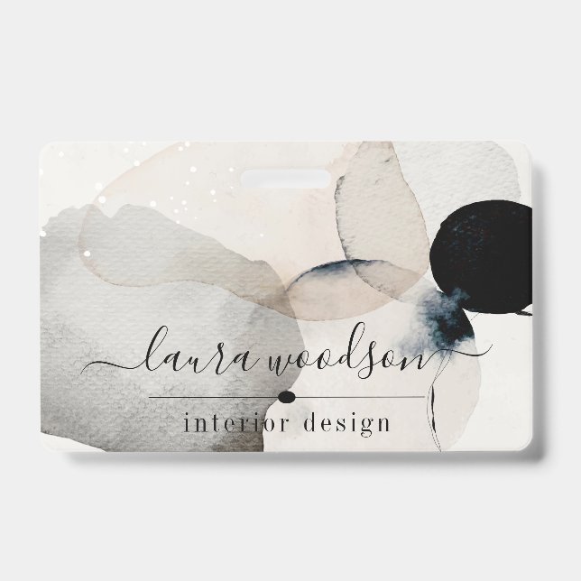 Abstract Watercolor Shapes Interior Designer  Badge (Front)