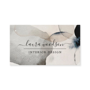 Abstract Watercolor Shapes Interior Designer  Business Card