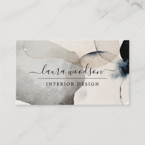 Abstract Watercolor Shapes Interior Designer  Business Card