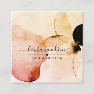 Abstract Watercolor Shapes Interior Designer Square Business Card