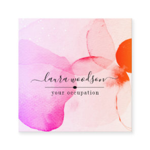 Abstract Watercolor Shapes Interior Designer  Square Business Card