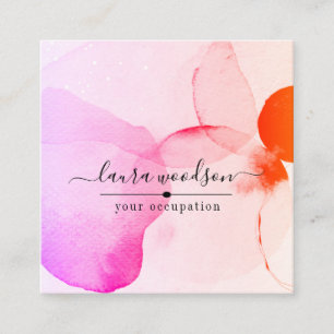 Abstract Watercolor Shapes Interior Designer Square Business Card