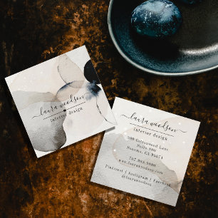 Abstract Watercolor Shapes Interior Designer Square Business Card
