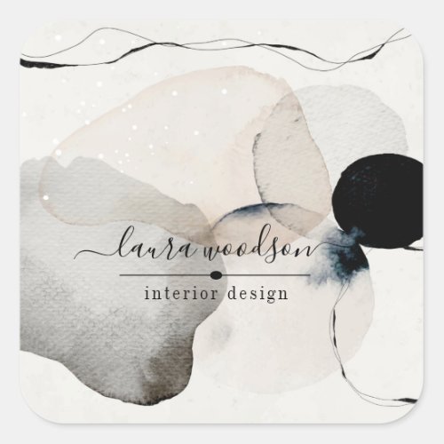 Abstract Watercolor Shapes Interior Designer  Square Sticker