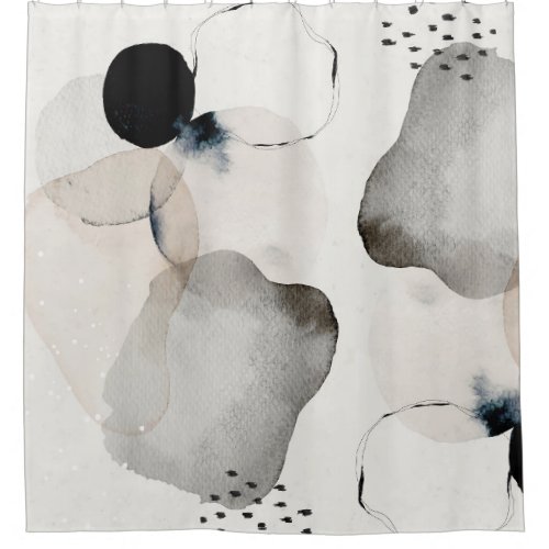 Abstract Watercolor Shapes  Shower Curtain