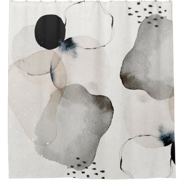 Abstract Watercolor Shapes  Shower Curtain (Front)