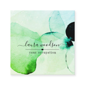 Abstract Watercolor Shapes Square Business Card