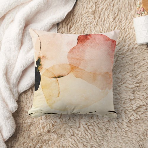 Abstract Watercolor Shapes Throw Pillow