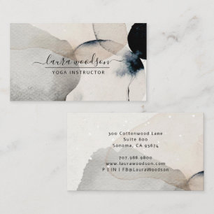 Abstract Watercolor Shapes Yoga Instructor Business Card