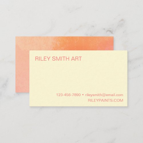  Abstract Watercolor Simple Boho Pink Gradient Business Card