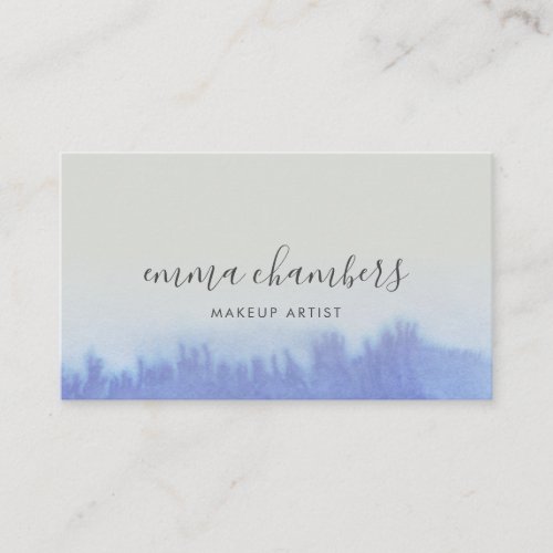 Abstract Watercolor Smoky Blue Makeup Artist Business Card