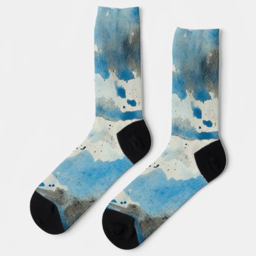 abstract watercolor socks